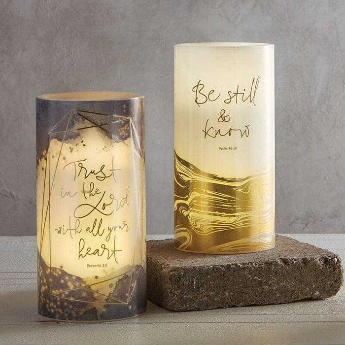 Shimmer LED Candles - Trust in the Lord With All Your Heart