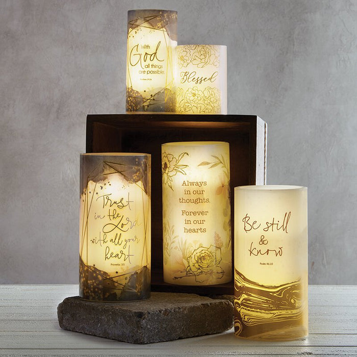 Shimmer LED Candles - Trust in the Lord With All Your Heart
