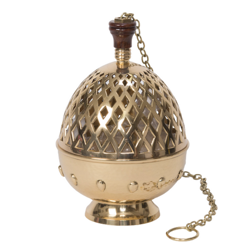 Single Chain Polished Brass Cathedral Censer
