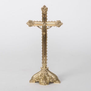 Small Solid Brass Altar Crucifix