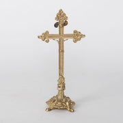 Small Traditional Solid Brass Altar Crucifix Small Chapel style Altar Cross.