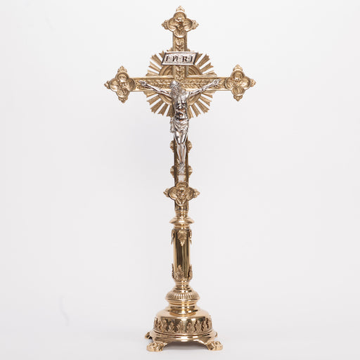 Smooth Brass Stem Altar Crucifix Brass Stem Altar Crucifix