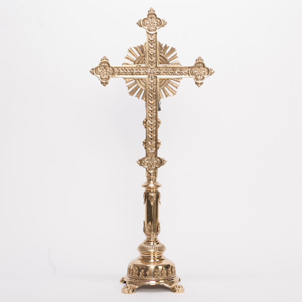 Smooth Brass Stem Altar Crucifix Brass Stem Altar Crucifix