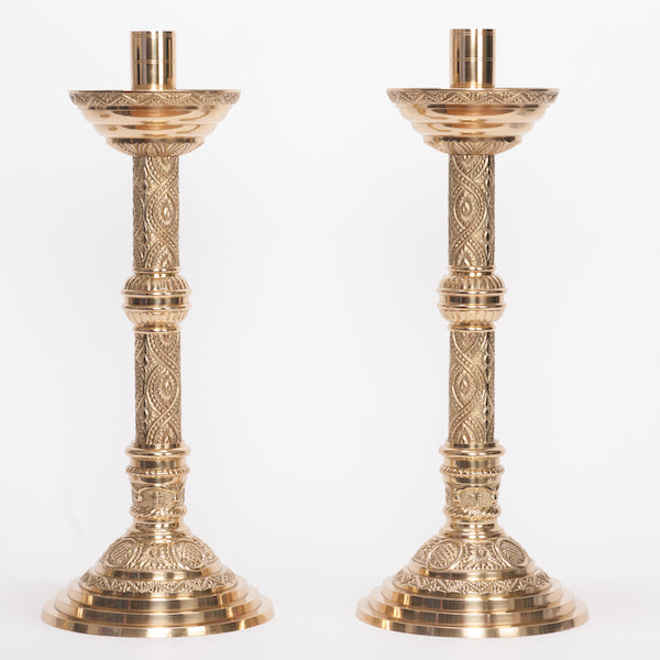 Solid Brass Altar Candlestick - 18.5inch
