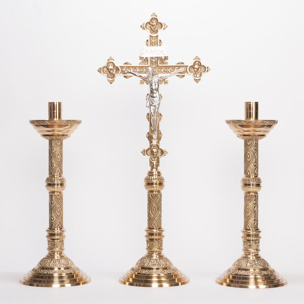 Solid Brass Altar Candlestick - 18.5inch