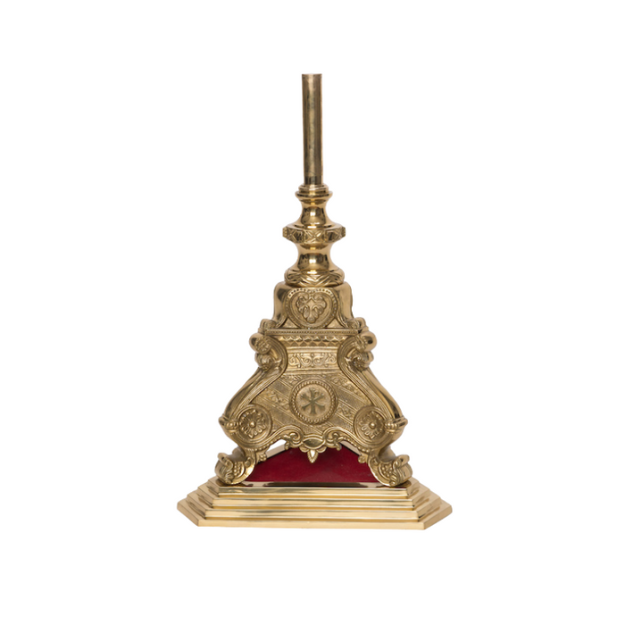 Solid Brass Baroque Processional Cross Base Stand