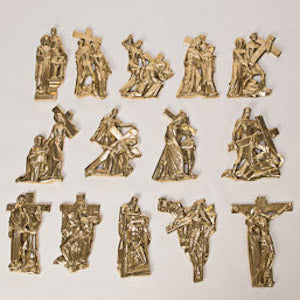 Solid Brass Stations of The Cross - Set of 14 Complete set of 14 Stations of the Cross in solid brass