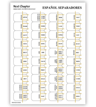 9" H Bible Tabs - Catholic Version in Spanish