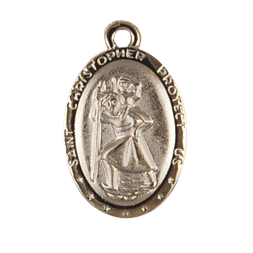 St. Christopher Medal w/ 24" Rhodium Chain Catholic Gifts Catholic Presents Gifts for all occasion