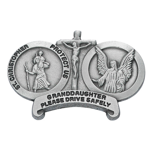 St. Christopher and Guardian Angel Granddaughter Drive Safe Visor Clip Catholic Gifts Catholic Presents Gifts for all occasion