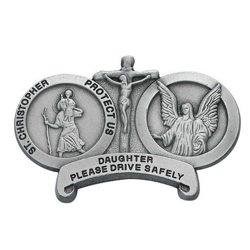 St. Christopher and Guardian Angel Daughter Drive Safe Visor Clip Catholic Gifts Catholic Presents Gifts for all occasion