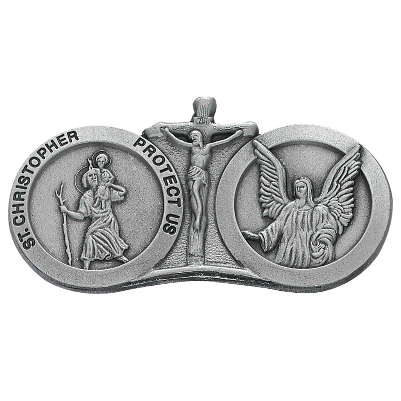 St. Christopher and Guardian Angel Visor Clip Catholic Gifts Catholic Presents Gifts for all occasion