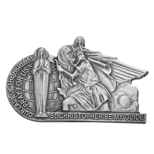 St. Christopher and Our Lady of the Highway Be My Guide Visor Clip Catholic Gifts Catholic Presents Gifts for all occasion