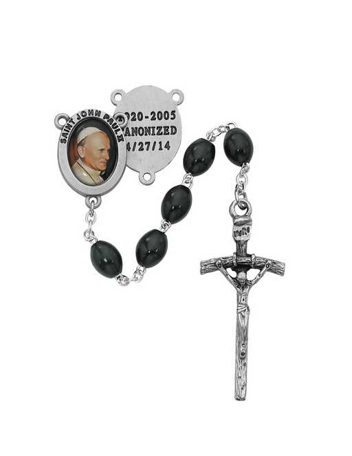 St. John Paul Black Wood Papal Rosary Rosary Gifts for Catholic Gifts Catholic Presents Rosary Gifts
