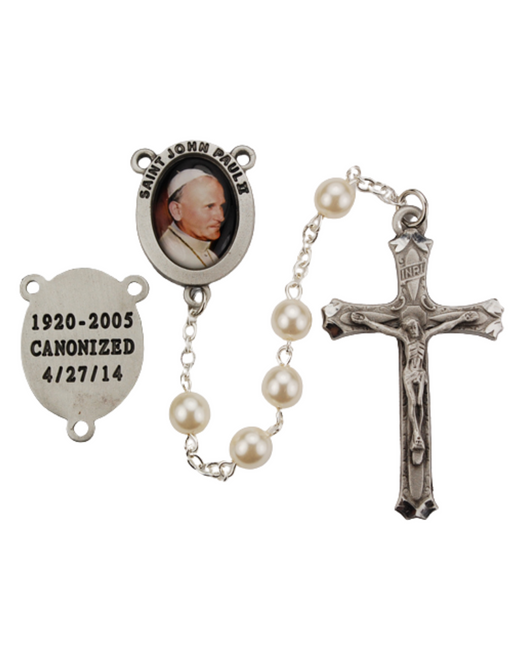 St. John Paul Pearl Bead Rosary Rosary Gifts for Catholic Gifts Catholic Presents Rosary Gifts