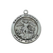 St. Michael Antique Pewter Medal with 24" L Rhodium Plated Chain