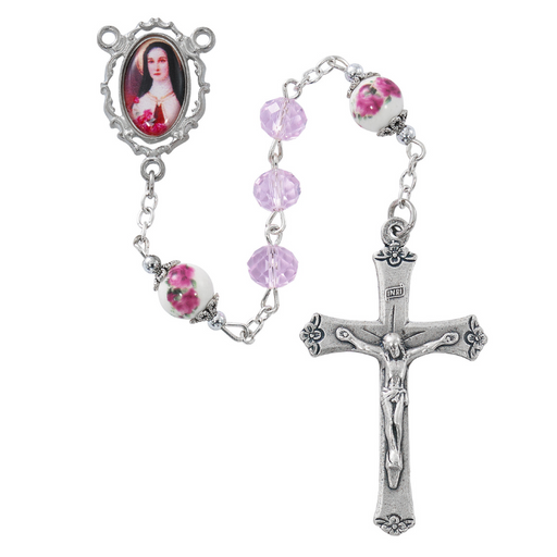 Sterling Silver Miraculous Medal Pink Crystal Beads Rosary Rosary Catholic Gifts Catholic Presents Rosary Gifts