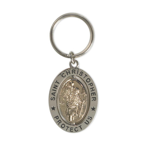 St Christopher Revolving Key Ring - 6 Pieces Per Package