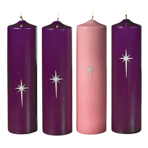 12"H Star of Bethlehem Advent Candle Set