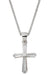 Sterling Silver Baguette Cross on Adjustable Palladium Plated Chain