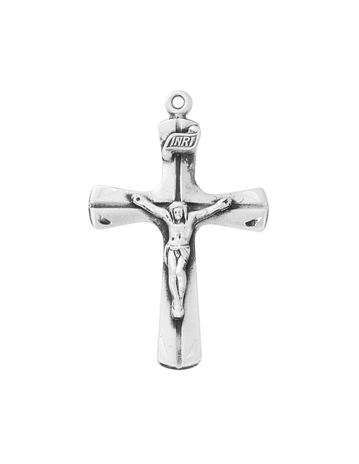 Sterling Silver Flared Crucifix with 20" Chain Crucifix Crucifix Symbolism Catholic Crucifix items