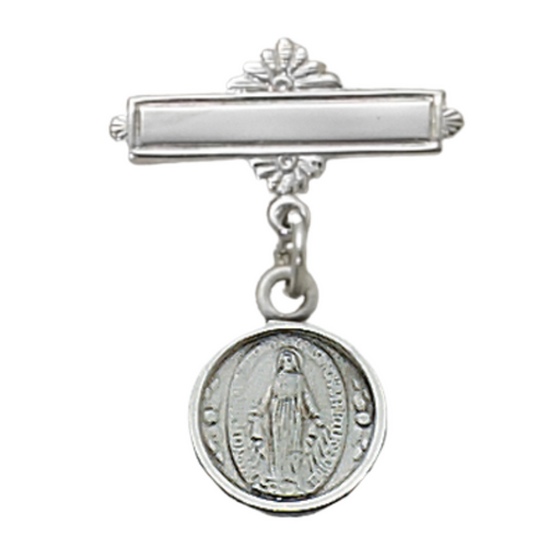 Sterling Silver Miraculous Medal Baby Pin our lady of miraculous medal power of the miraculous medal miraculous medal protection 