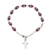 Sterling Silver Rosary Bracelet with 6mm Red Swarovski Austrian Crystal