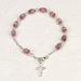 Sterling Silver Rosary Bracelet with 6mm Rose Swarovski Austrian Crystal