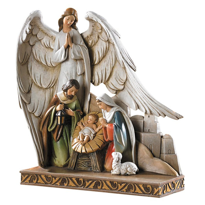 8"H Figurine Nativity With Angel