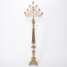 Tall Seven-Light Candelabra Polished Brass and Lacquered 7 Light Tall Standing Candelabra