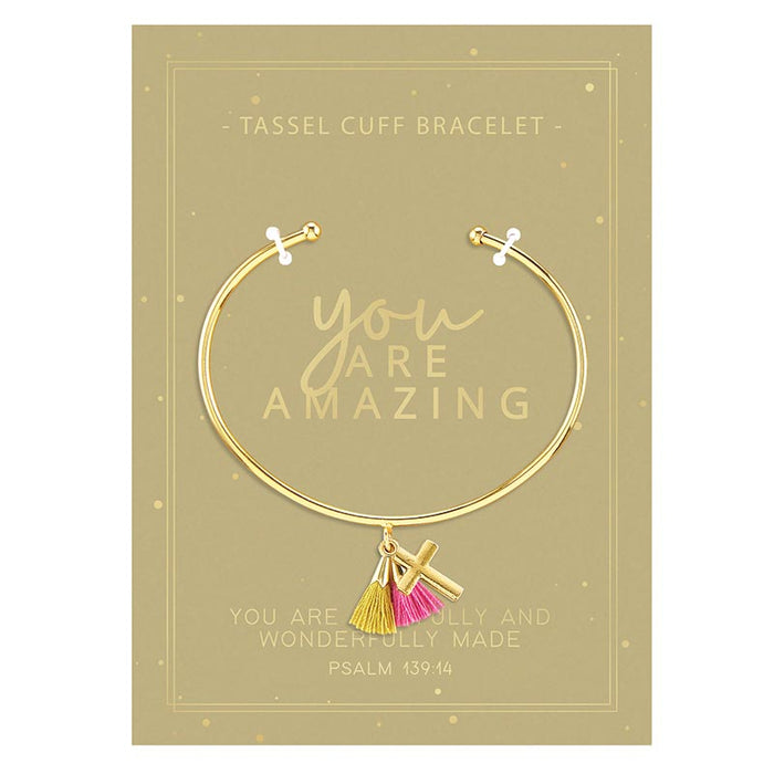 Tassel Cuff Bracelet - You Are Amazing