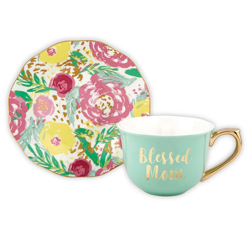 Tea Cup & Saucer - Blessed Mom