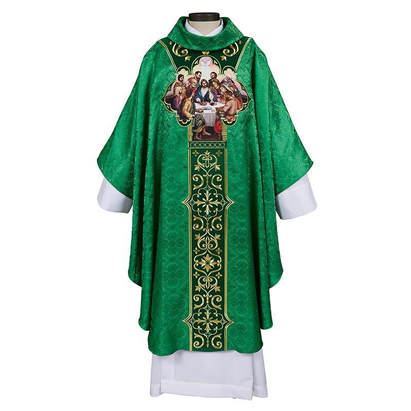 The Last Supper Gothic Style Chasuble with Cowl Collar