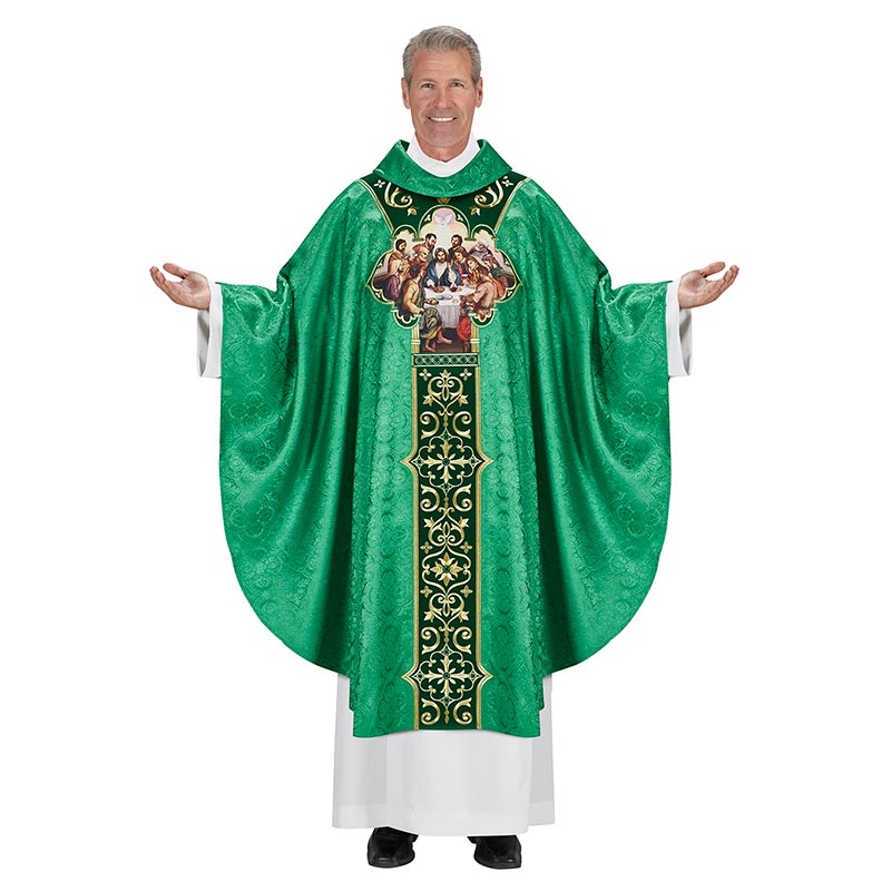 The Last Supper Gothic Style Chasuble with Cowl Collar