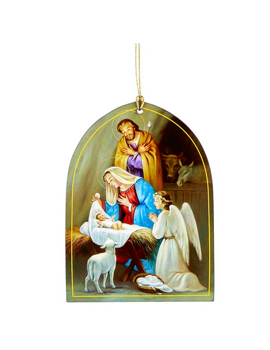 Adorno navideño arqueado con ángel de la Natividad, 6 piezas por paquete