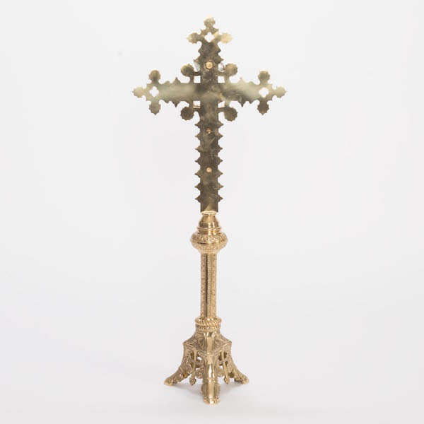 Traditional Altar Crucifix with Silver Plated Corpus