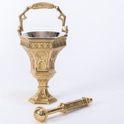 Traditional Antique Style Holy Water Bucket and Sprinkler Traditional Style Aspergillum and Aspergil