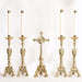 Traditional Baroque Style Crucifix and Angel Candlesticks Altar Set Altar Crucifix Crucifix Crucifix Symbolism Catholic Crucifix items Altar Candlestick altar candle holders catholic altar set up for catholic mass altar set