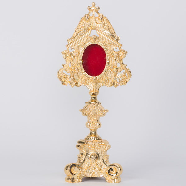 Traditional Baroque Style Reliquary Gold Plated Traditional Baroque Style Reliquary