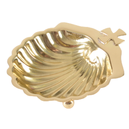 Traditional Brass Baptismal Shell Goldplated Baptismal Shell