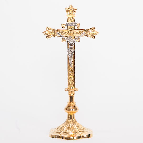 Traditional French Style Crucifix and Candlesticks Altar Set