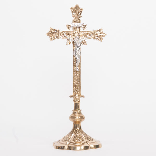 Traditional French Style Crucifix and Candlesticks Altar Set