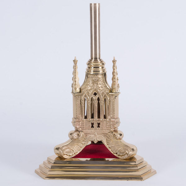 Traditional Gothic Style Silver Plated Corpus Processional Crucifix