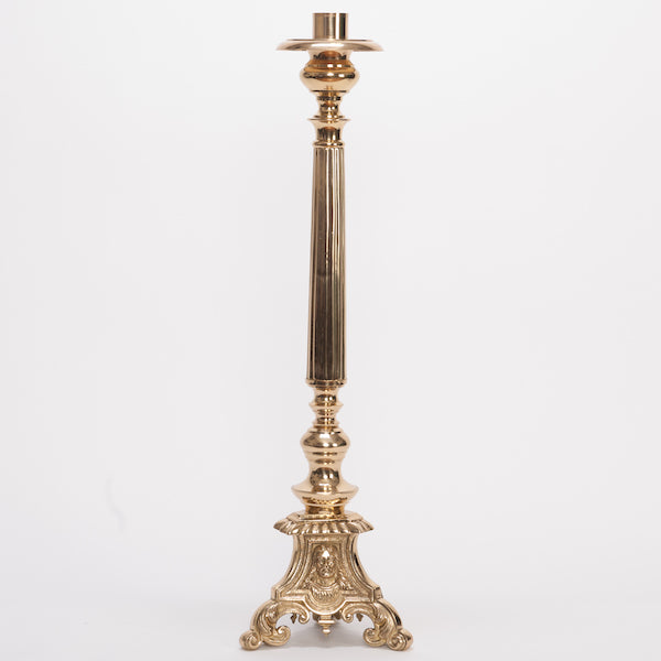 26" Traditional Holy Family Brass Altar Candlestick