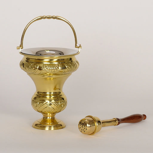 Traditional Holy Water Bucket with Sprinkler Set Traditional Style Aspergillum and Aspergil