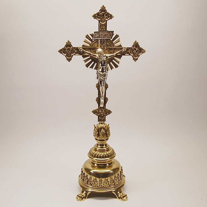 Traditional Large Brass Altar Crucifix