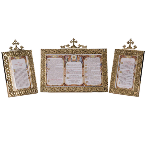 Traditional Latin Mass Cards in Brass Frame Traditional Latin Mass Cards (Set of 3)