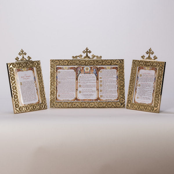 Traditional Latin Mass Cards in Brass Frame Traditional Latin Mass Cards (Set of 3)