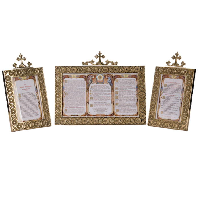 Traditional Latin Mass Cards in Brass Frame Traditional Latin Mass Cards (Set of 3)