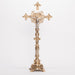 Traditional Marble Stem Brass Altar Crucifix Marble Stem Brass Altar Cross with Silver plated Corpus and INRI.